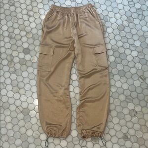 superdown Cream Satin Joggers